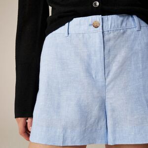 J. Crew Light Blue Linen Blend High-Rise Shorts